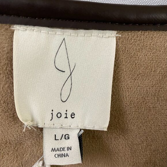 joie Sherpa Duffle Coat Jacket Women L Beige Shearling Faux Fur Boxy Barn Chore - Picture 8 of 12